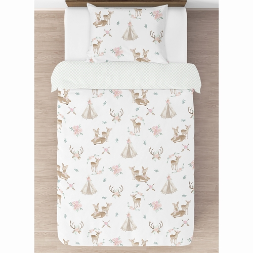 Deer Floral Collection Twin Bedding - alt image 2