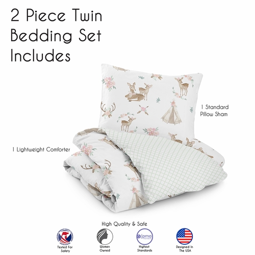 Deer Floral Collection Twin Bedding - alt image 4