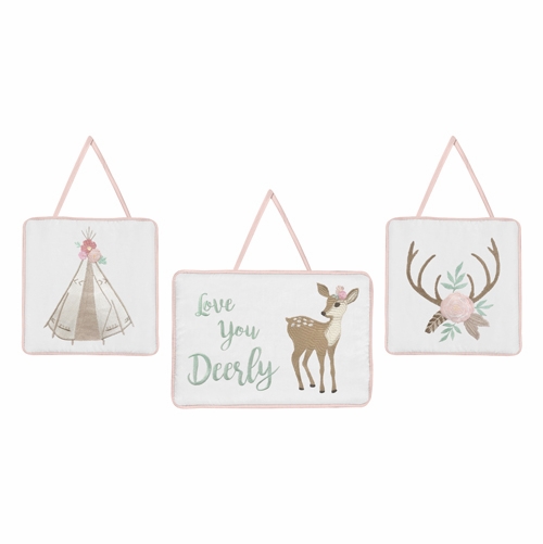 Deer Floral Collection Wall Hangings