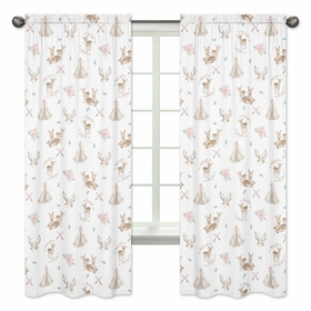 Deer Floral Collection Window Panels - Set of 2