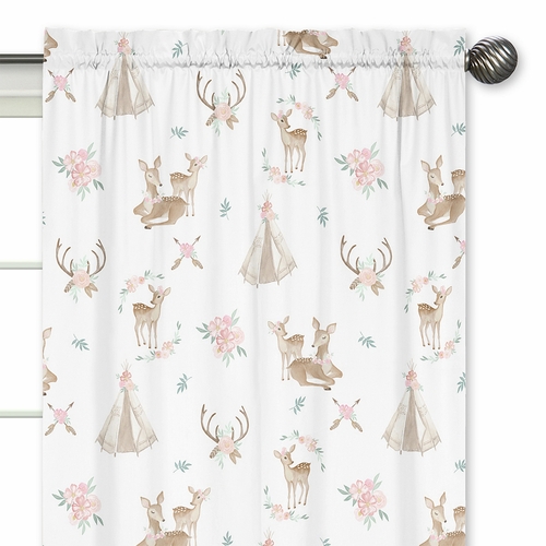 Deer Floral Collection Window Panels - Set of 2 - alt image 2
