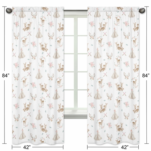 Deer Floral Collection Window Panels - Set of 2 - alt image 4