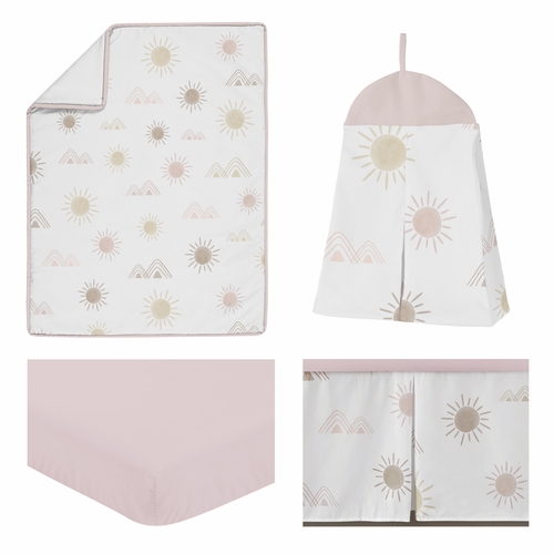 Desert Sun Collection 4 Piece Crib Bedding - Sun and Mountain Print - alt image 1