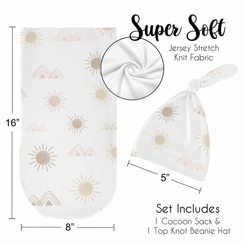 Desert Sun Collection Baby Cocoon and Beanie Hat - 2 Piece Set - alt image 4