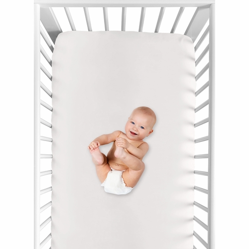 Desert Sun Collection Crib Sheet - Solid Ivory - alt image 3