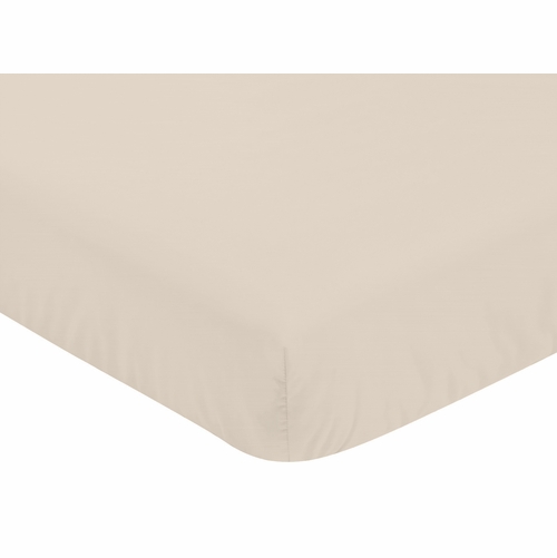 Desert Sun Collection Crib Sheet - Solid Taupe - alt image 2