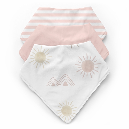 Desert Sun Collection Fabric Bandana Baby Bibs - 3 Pack Set