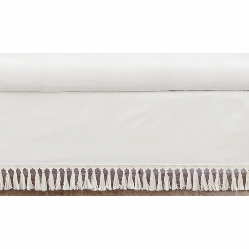 Desert Sun Collection Ivory Fringe Crib Bed Skirt