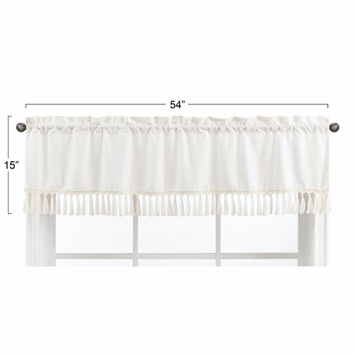 Desert Sun Collection Ivory Fringe Window Valance - alt image 2