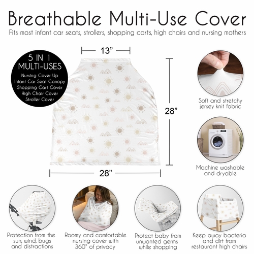 Desert Sun Collection Multi Use Baby Car Seat and Nursing Cover - alt image 5