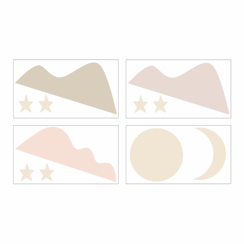 Desert Sun Collection Peel and Stick Wall Decal Stickers - Set of 4 Sheets - alt image 1