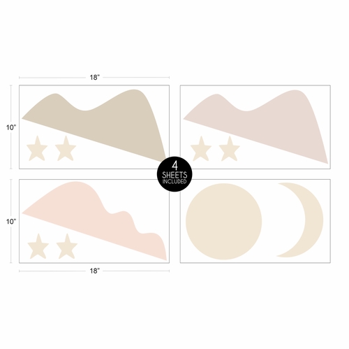 Desert Sun Collection Peel and Stick Wall Decal Stickers - Set of 4 Sheets - alt image 3