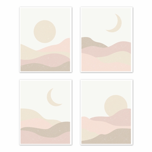 Desert Sun Collection Wall Art Prints - Set of 4