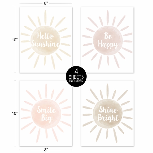 Desert Sun Collection Wall Art Prints - Set of 4 - Watercolor Sun - alt image 4