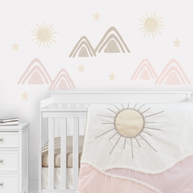 Desert Sun Collection Watercolor Peel and Stick Wall Decal Stickers - Set of 4 Sheets