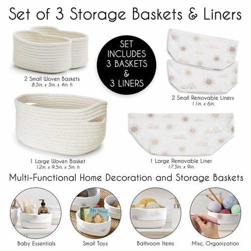 Desert Sun Collection Woven Storage Basket Set - alt image 4