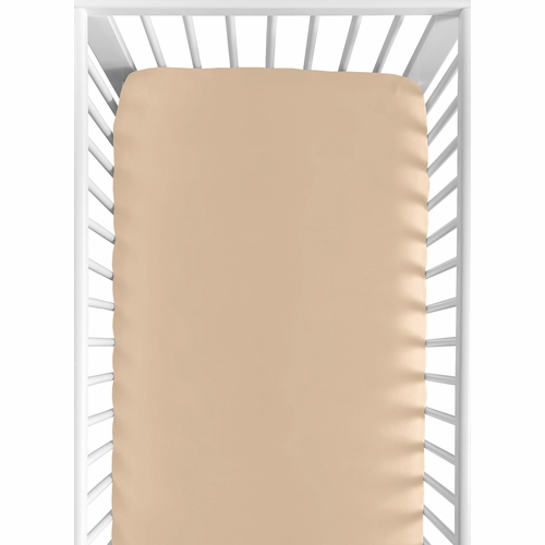 Desert Sun Taupe Collection Crib Sheet - Solid Dark Tan