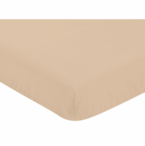 Desert Sun Taupe Collection Crib Sheet - Solid Dark Tan - alt image 2