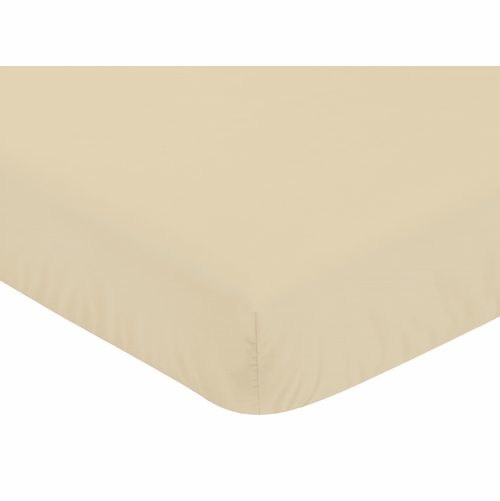 Desert Sun Taupe Collection Crib Sheet - Solid Gold - alt image 2