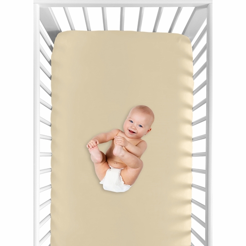 Desert Sun Taupe Collection Crib Sheet - Solid Gold - alt image 3