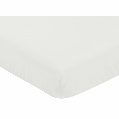 Desert Sun Taupe Collection Crib Sheet - Solid Ivory - alt image 2