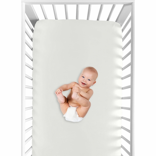 Desert Sun Taupe Collection Crib Sheet - Solid Ivory - alt image 3