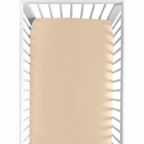 Desert Sun Taupe Collection Crib Sheet - Solid Light Tan