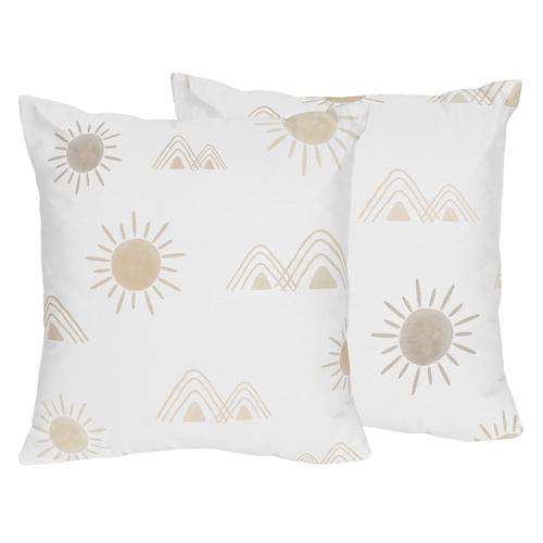 Desert Sun Taupe Collection Decorative Accent Throw Pillows - Set of 2