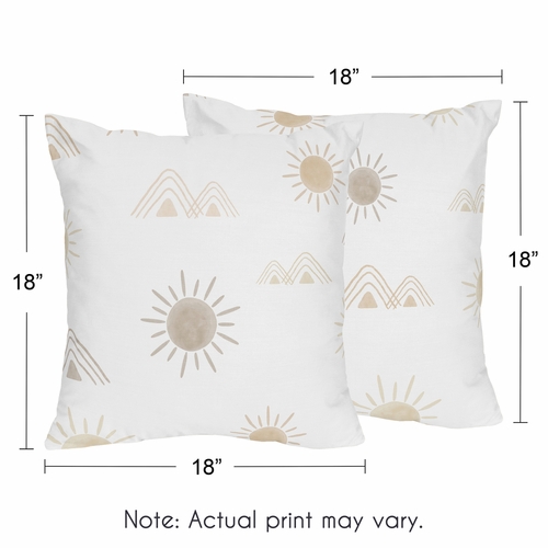 Desert Sun Taupe Collection Decorative Accent Throw Pillows - Set of 2 - alt image 2
