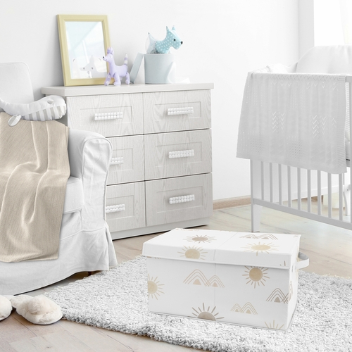 Desert Sun Taupe Collection Fabric Toy Bin Storage - alt image 1