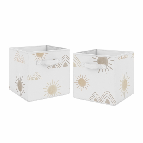 Desert Sun Taupe Collection Foldable Fabric Storage Bins