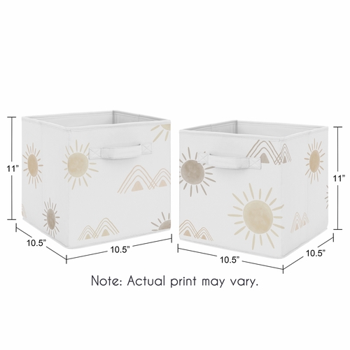 Desert Sun Taupe Collection Foldable Fabric Storage Bins - alt image 2