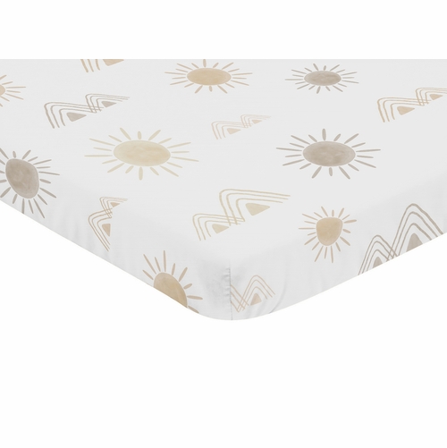 Desert Sun Taupe Collection Mini Crib Sheet - alt image 1