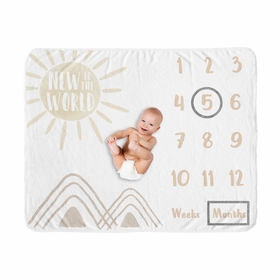 Desert Sun Taupe Collection Monthly Milestone Baby Blanket