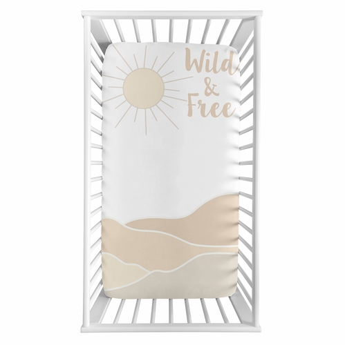 Desert Sun Taupe Collection Photo Op Crib Sheet - Wild and Free - alt image 1