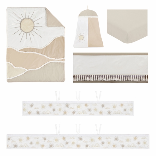 Desert Sun Taupe Collection Sweet Jojo Designs 6 Piece Crib Bedding + BreathableBaby Breathable Mesh Liner - alt image 1