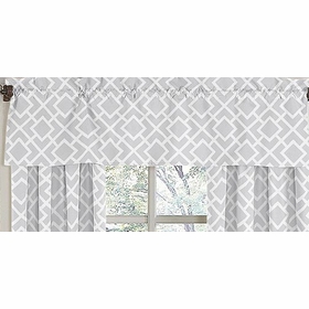 Diamond Gray and White Window Valance