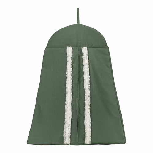 Diamond Tuft Dark Sage Green and Ivory Collection 4 Piece Crib Bedding - alt image 5