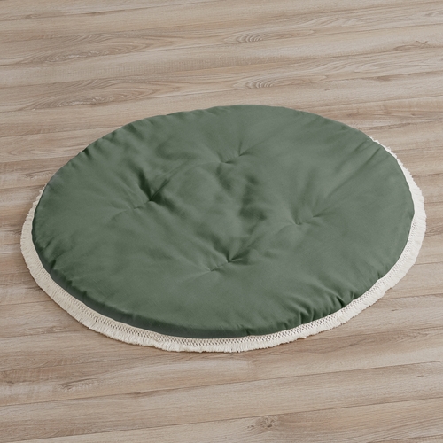 Diamond Tuft Dark Sage Green and Ivory Collection Playmat
