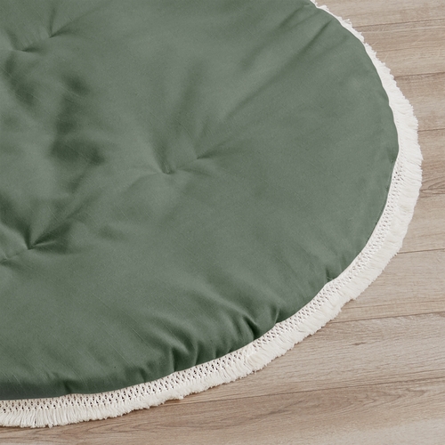 Diamond Tuft Dark Sage Green and Ivory Collection Playmat - alt image 2