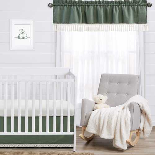 Diamond Tuft Dark Sage Green and Ivory Collection Window Valance - alt image 2