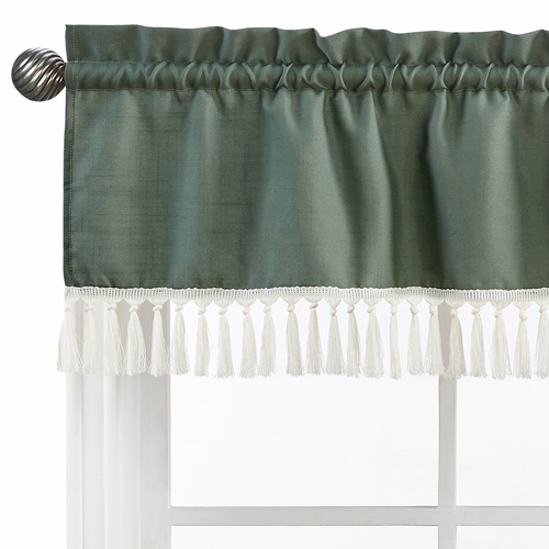 Diamond Tuft Dark Sage Green and Ivory Collection Window Valance - alt image 3