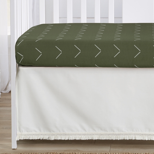 Diamond Tuft Hunter Green Collection 4 Piece Crib Bedding