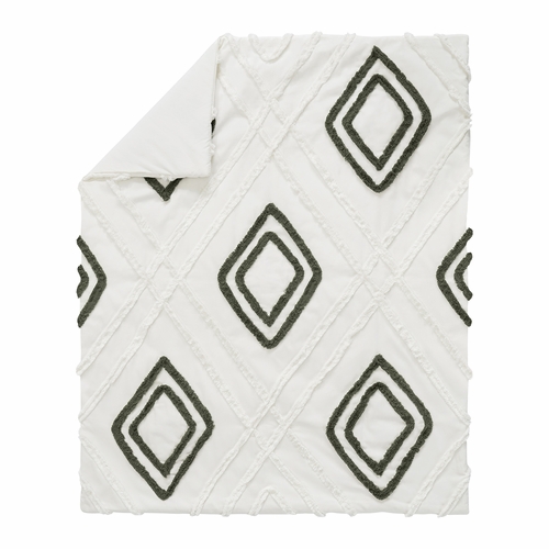 Diamond Tuft Hunter Green Collection 4 Piece Crib Bedding - alt image 2