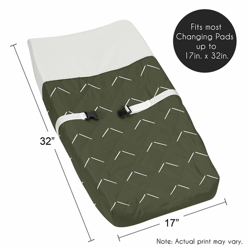 Diamond Tuft Hunter Green Collection Changing Pad Cover - alt image 4