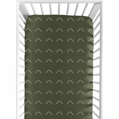 Diamond Tuft Hunter Green Collection Crib Sheet