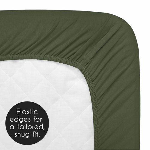 Diamond Tuft Hunter Green Collection Crib Sheet - alt image 4