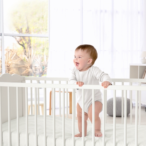 Diamond Tuft Ivory Collection Crib Sheet - alt image 1