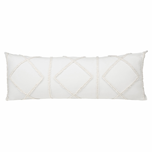 Diamond Tuft Ivory Collection Geometric Full Length Body Pillow Cover - alt image 1