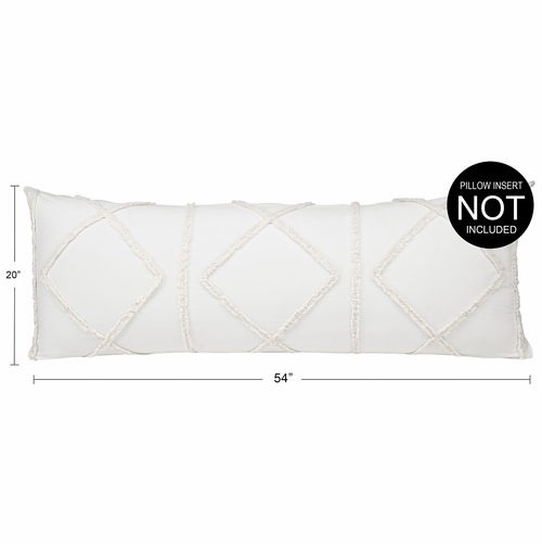 Diamond Tuft Ivory Collection Geometric Full Length Body Pillow Cover - alt image 3